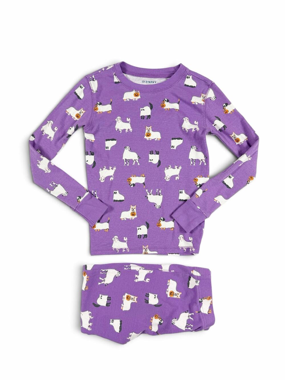 Old Navy Kids Halloween Dog Pajama Set Purple Size 8